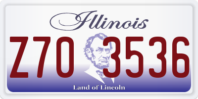 IL license plate Z703536