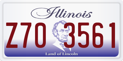 IL license plate Z703561