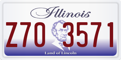 IL license plate Z703571