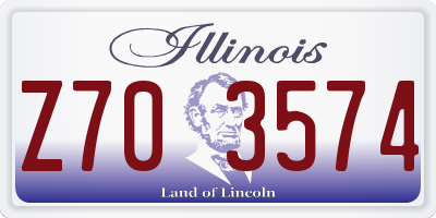 IL license plate Z703574