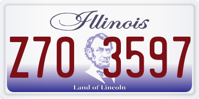IL license plate Z703597