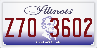 IL license plate Z703602