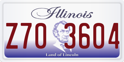 IL license plate Z703604