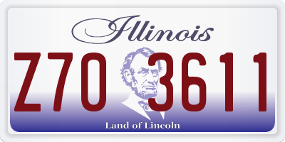 IL license plate Z703611