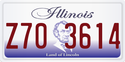 IL license plate Z703614