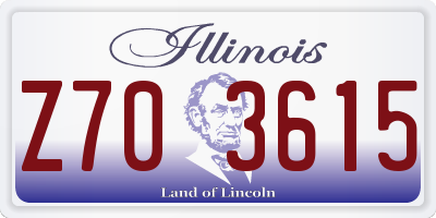IL license plate Z703615