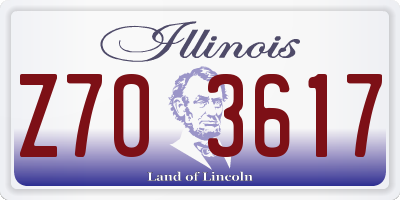 IL license plate Z703617