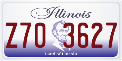 IL license plate Z703627
