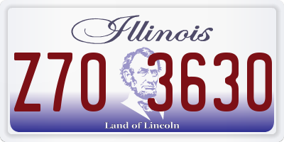 IL license plate Z703630