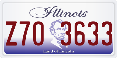 IL license plate Z703633
