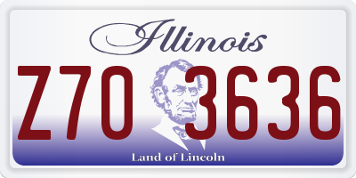IL license plate Z703636