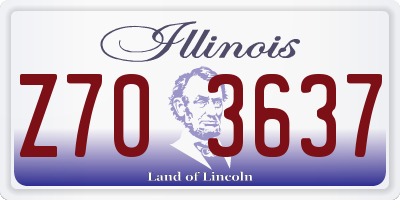 IL license plate Z703637