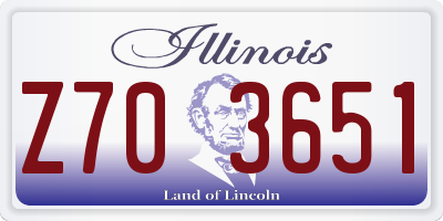 IL license plate Z703651