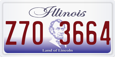 IL license plate Z703664
