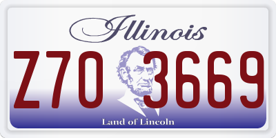 IL license plate Z703669