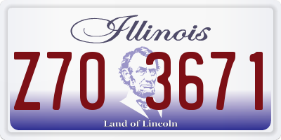 IL license plate Z703671