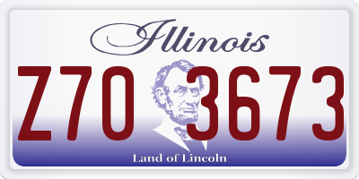 IL license plate Z703673
