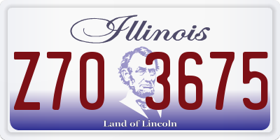 IL license plate Z703675