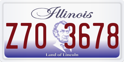 IL license plate Z703678