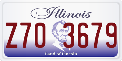 IL license plate Z703679