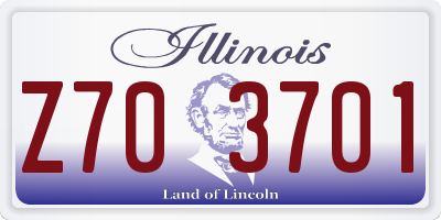IL license plate Z703701