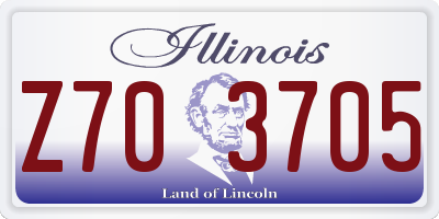 IL license plate Z703705