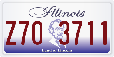 IL license plate Z703711