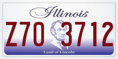 IL license plate Z703712