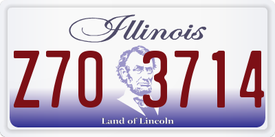 IL license plate Z703714