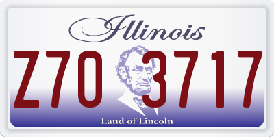 IL license plate Z703717