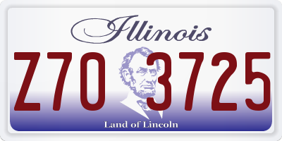 IL license plate Z703725