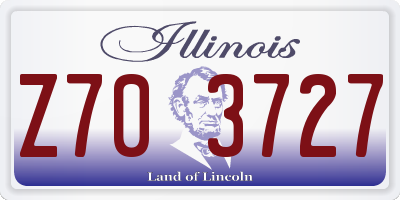 IL license plate Z703727