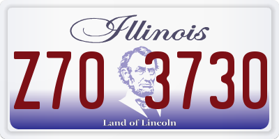 IL license plate Z703730