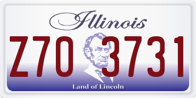 IL license plate Z703731