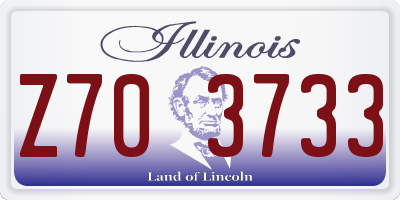 IL license plate Z703733