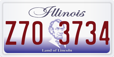 IL license plate Z703734