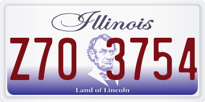 IL license plate Z703754