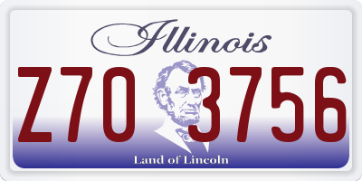IL license plate Z703756