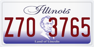 IL license plate Z703765