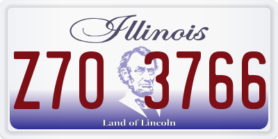 IL license plate Z703766