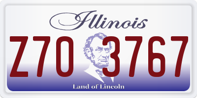 IL license plate Z703767