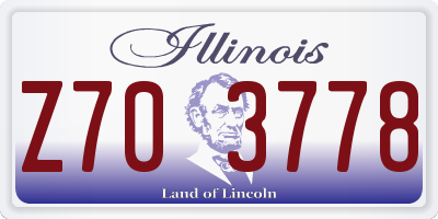 IL license plate Z703778