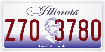 IL license plate Z703780