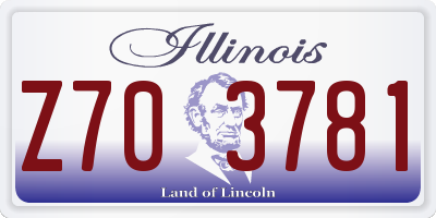 IL license plate Z703781