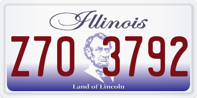 IL license plate Z703792
