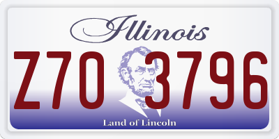 IL license plate Z703796