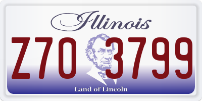 IL license plate Z703799