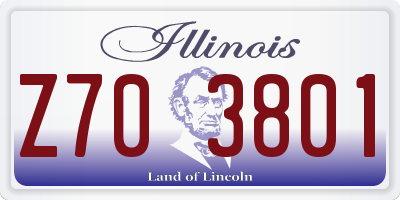 IL license plate Z703801