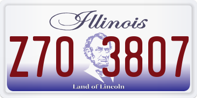 IL license plate Z703807