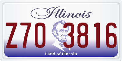 IL license plate Z703816